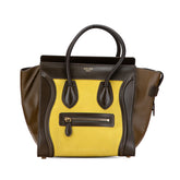 セリーヌ ラゲージ マイクロショッパー ハンドバッグ トートバッグ カーキグリーン グリーン レザー レディース CELINE 【中古】